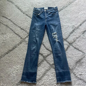 McGuire jeans High Rise Distressed Raw Hem Slim boot Stretch Button Fly Size 26